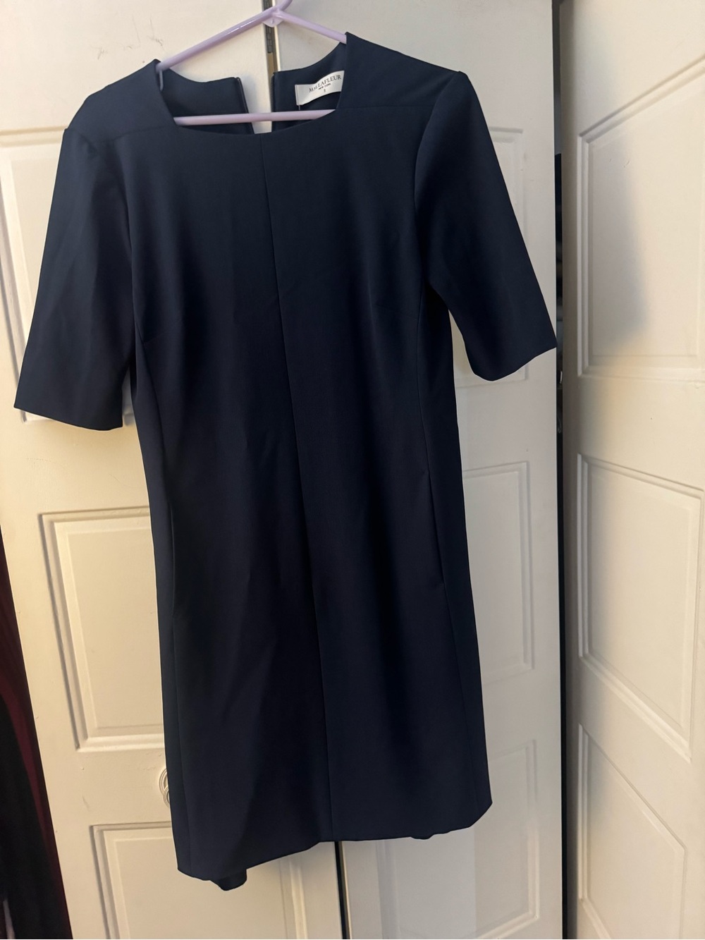 Classic Navy Blue Short Sleeve Women's Dress